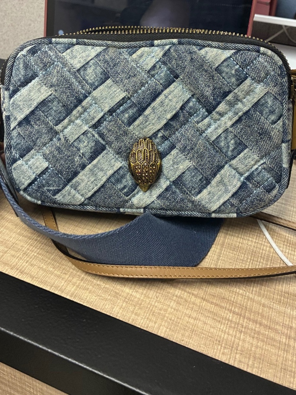BLUE DOUBLE POUCH KURT GEIGER PURSE